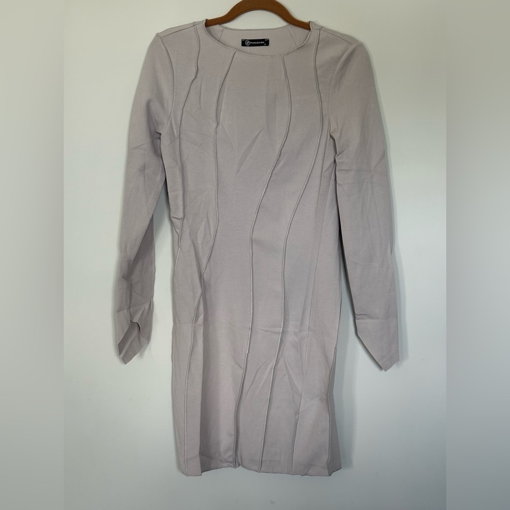 NWT PrettyGarden Long Sleeve Dress in Light Gray